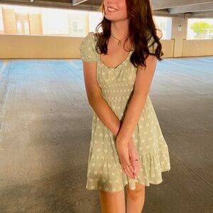Green Floral Mini Dress